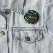 Badge Rond 5 Cm Sirène Dachshund (En situation)