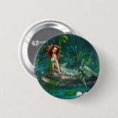 Badge Rond 5 Cm Sirène d'Adventurine (Devant & derrière)