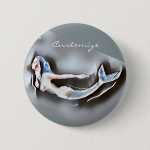 Badge Rond 5 Cm Sirène de bain Thunder_Cove Grey