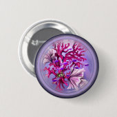Badge Rond 5 Cm Sirène de l'Océan Violet (Devant & derrière)