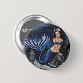Badge Rond 5 Cm Sirène de lune (Devant & derrière)