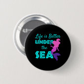 Badge Rond 5 Cm Sirène de natation plongée (Devant & derrière)