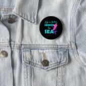 Badge Rond 5 Cm Sirène de natation plongée (En situation)