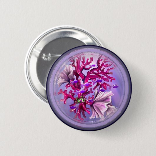 Badge Rond 5 Cm Sirène d'océan violet (Devant & derrière)