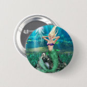 Badge Rond 5 Cm Sirène magique (Devant & derrière)