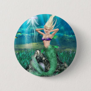 Badge Rond 5 Cm Sirène magique