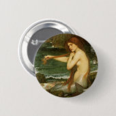 Badge Rond 5 Cm Sirène par John William Waterhouse (Devant & derrière)