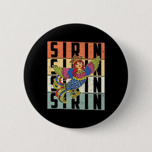 Badge Rond 5 Cm Sirin Mythologique Slave Paganisme Nordique Ancien