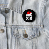 Badge Rond 5 Cm Sister Big Santa Christmas Family Matching Pyjamas (En situation)