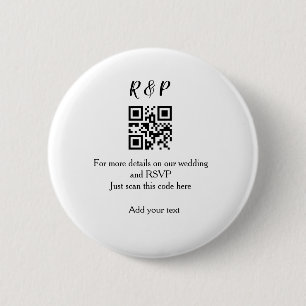 Badge Rond 5 Cm Site web de mariage rsvp q r code ajouter nom text