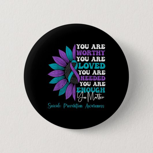 Badge Rond 5 Cm Sitive Motivational Suprt Suicide Prevention Aware (Devant)