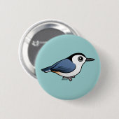 Badge Rond 5 Cm Sittelle Blanche-breasted (Devant & derrière)