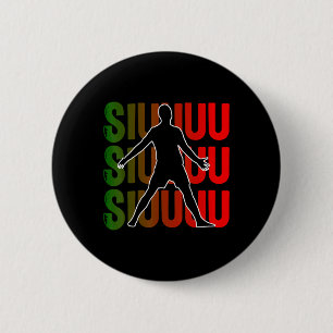 Badge Rond 5 Cm Siuuu Football Drôle Footbyll Garçons Hommes Femme