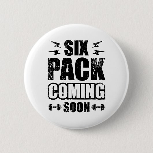 Badge Rond 5 Cm Six Pack Prochainement (Devant)