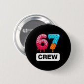 Badge Rond 5 Cm Six Seven 67 Birthday Crew Ice Cream Cake Gen Alph (Devant & derrière)
