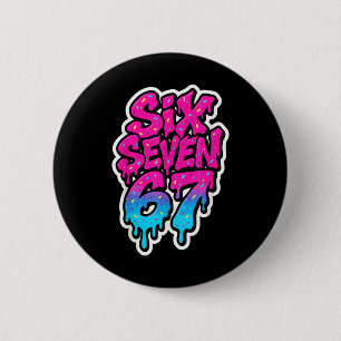 Badge Rond 5 Cm Six Seven 67 Bysebyll Crème Glacée Drip Mason Mème