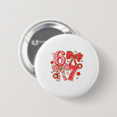 Badge Rond 5 Cm Six Seven 67 Meme Coquette Bow 6 7 Valentines Day  (Devant & derrière)