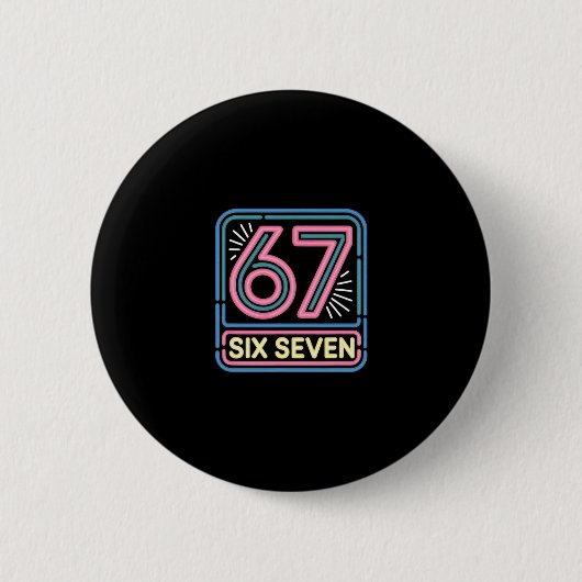 Badge Rond 5 Cm Six Seven 6 7 Meme Funny  (Devant)