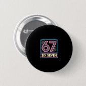 Badge Rond 5 Cm Six Seven 6 7 Meme Funny  (Devant & derrière)
