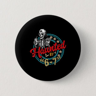 Badge Rond 5 Cm Six Seven 6 7 Memes 67 squelette main Halloween