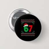 Badge Rond 5 Cm Six Seven Christmas 6 7 Ugly Christmas Sweater (Devant & derrière)