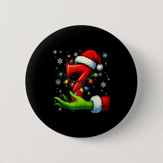 Badge Rond 5 Cm Six Seven Funny Christmas Meme Couple Matching (Devant)