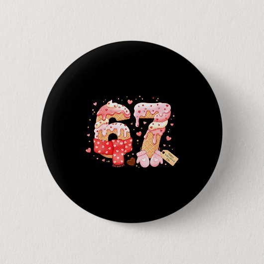 Badge Rond 5 Cm Six Seven Ice Cream Drip Cool Meme 67 Funny Valent (Devant)