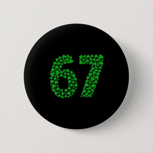 Badge Rond 5 Cm Six Seven Meme 67 St Patrick's Day Shamrocks Men W (Devant)
