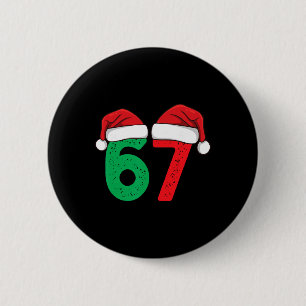 Badge Rond 5 Cm Six Seven Noël 6 7 Meme Noël drôle