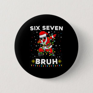 Badge Rond 5 Cm Six Seven Santa Noël 6 7 Bruh Mème Gen Alpha