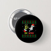 Badge Rond 5 Cm Six Seven Skeleton Meme Christmas Ugly Sweater 67  (Devant & derrière)