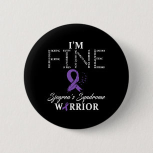 Badge Rond 5 Cm Sjogren's Syndrome Warrior I'm Fine Down Syndrome