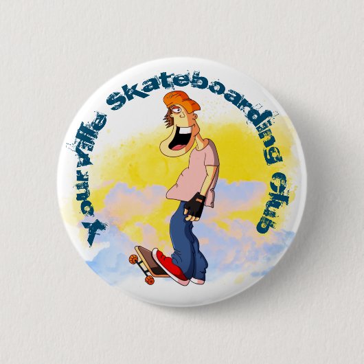 Badge Rond 5 Cm Skate Guy (Devant)