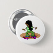 Badge Rond 5 Cm Skateboard Femme Skateboard Fun Skateboard (Devant & derrière)