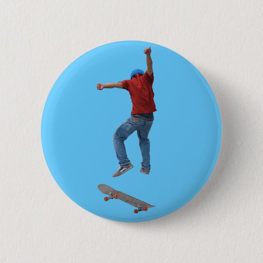 Badge Rond 5 Cm Skateboarder obtenir quelques Air Action Street Ku (Devant)