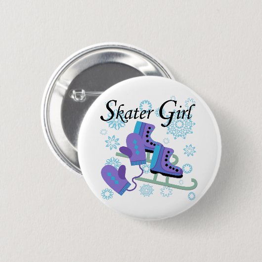 Badge Rond 5 Cm Skater Girl (Devant & derrière)