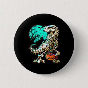 Badge Rond 5 Cm Skeleton amusant TRex Halloween Garçons Dino Enfan