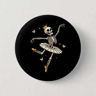 Badge Rond 5 Cm Skeleton Ballerina Ballet Danse mignonne Halloween