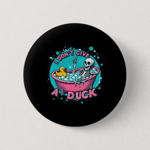 Badge Rond 5 Cm Skeleton Bath Humour Caoutchouc Canard Funny Hallo