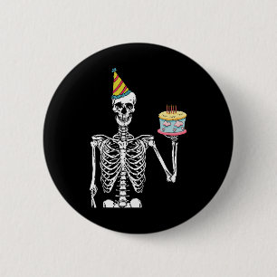 Badge Rond 5 Cm Skeleton Birthday Party Lazy Halloween Costume Fun