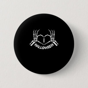 Badge Rond 5 Cm Skeleton Coeur main Lazy Costume d'Halloween drôle