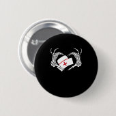 Badge Rond 5 Cm Skeleton Coeur main Lazy do-it-yourself Costume d' (Devant & derrière)