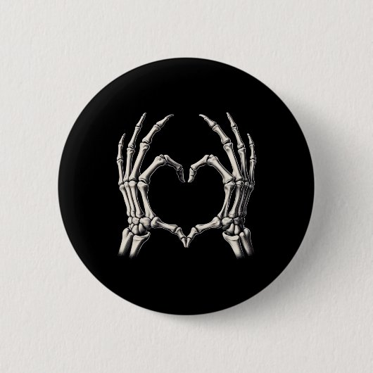 Badge Rond 5 Cm Skeleton Coeur main Xray Retro Funny Halloween Cos (Devant)