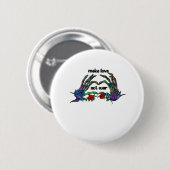 Badge Rond 5 Cm Skeleton conception de coeur main (Devant & derrière)