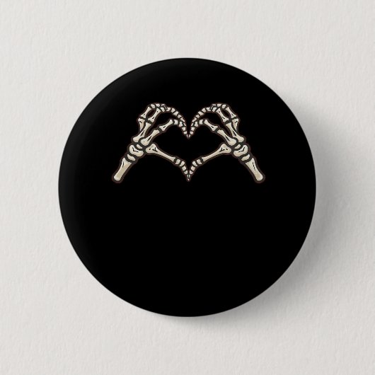 Badge Rond 5 Cm Skeleton conception de coeur main (Devant)