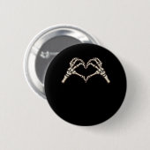 Badge Rond 5 Cm Skeleton conception de coeur main (Devant & derrière)