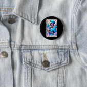 Badge Rond 5 Cm Skeleton Funny Tarot Card Nuit Shift Squad Hallow (En situation)