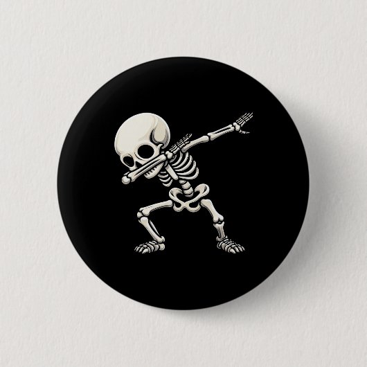Badge Rond 5 Cm Skeleton Garçons Enfants Hommes Drôle Halloween (Devant)