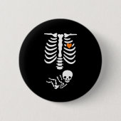 Badge Rond 5 Cm Skeleton Halloween Maternity Funny Pregnancy 2025 (Devant)