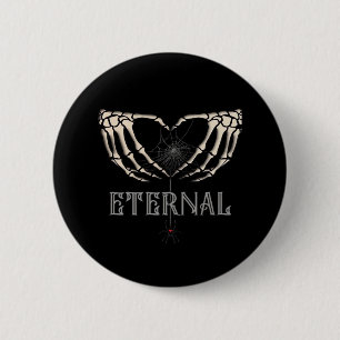 Badge Rond 5 Cm Skeleton Hands Heart Classic
